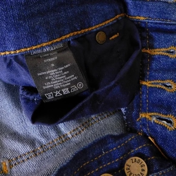 ZADIG & VOLTAIRE Deluxe Embroidered Skeleton Jeans Dia de Los Muertos Size 25 - Picture 14 of 16